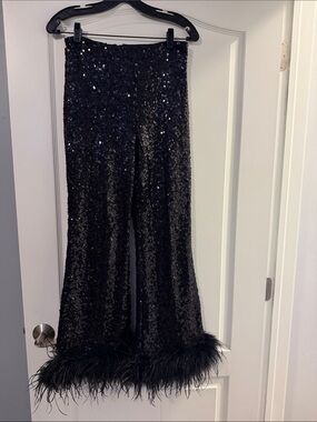 Anthropologie Hutch Sequin feathered pants. Size 4